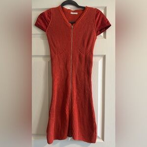 Orange Knit Mini Dress